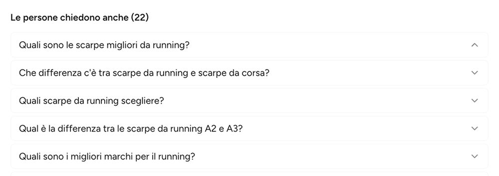 Esempi di domande frequenti per la parola chiave scarpe running